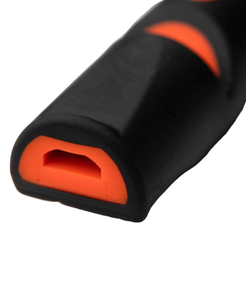 Black On Day Glow Orange Coloured Acme 210.5 Alpha Dog Whistle on white background #colour_black-on-day-glow-orange