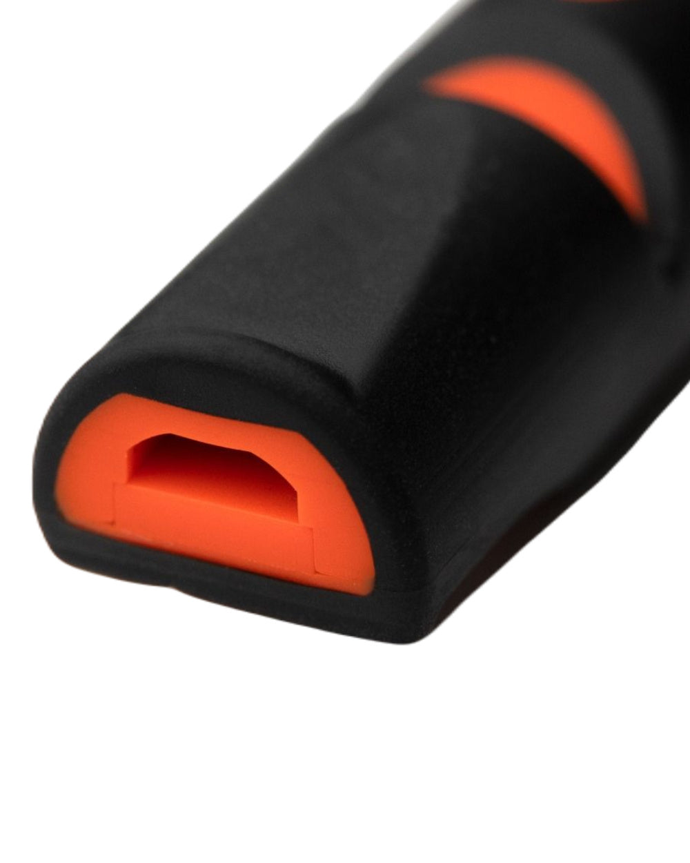 Black on Day Glow Orange Coloured Acme 211.5 Alpha Dog Whistle on white background #colour_black-on-day-glow-orange
