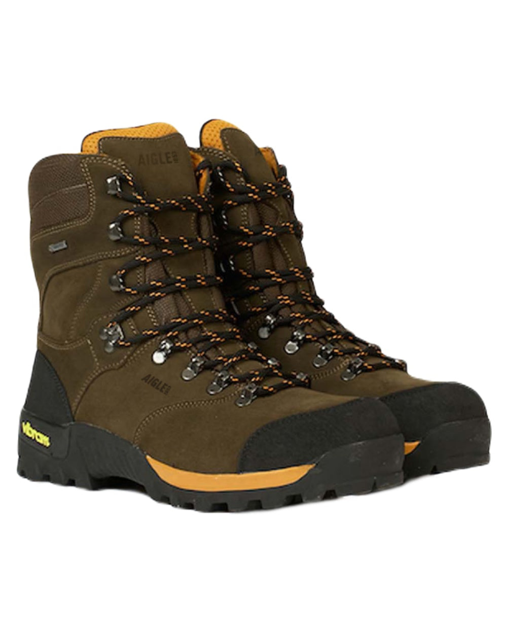 Sepia coloured Aigle Altavio High Gore-Tex Boots on white background #colour_sepia