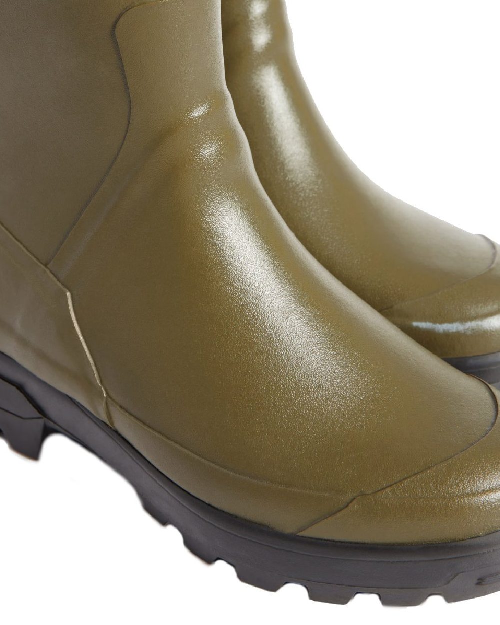 Khaki coloured Aigle Benyl Wellington Boots on white background #colour_khaki