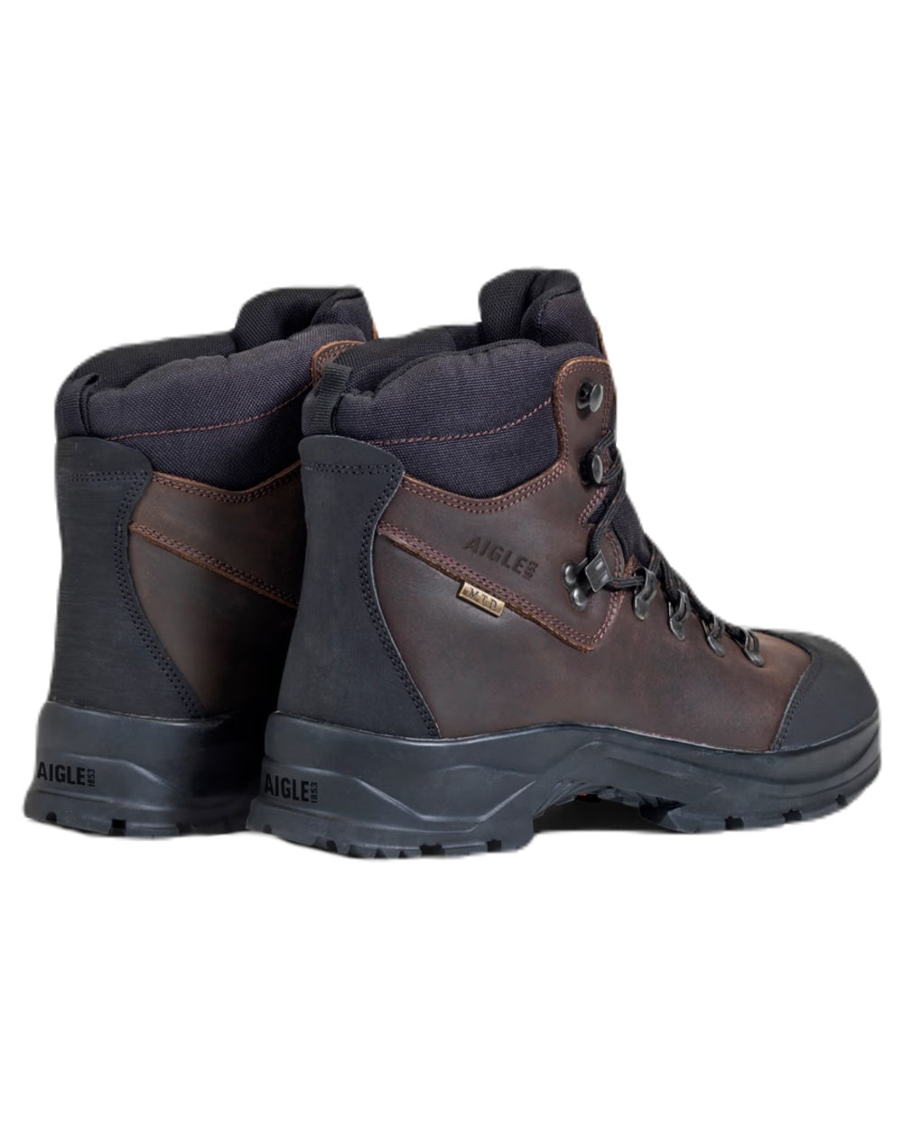 Dark Brown coloured Aigle Laforse Boots on white background #colour_dark-brown
