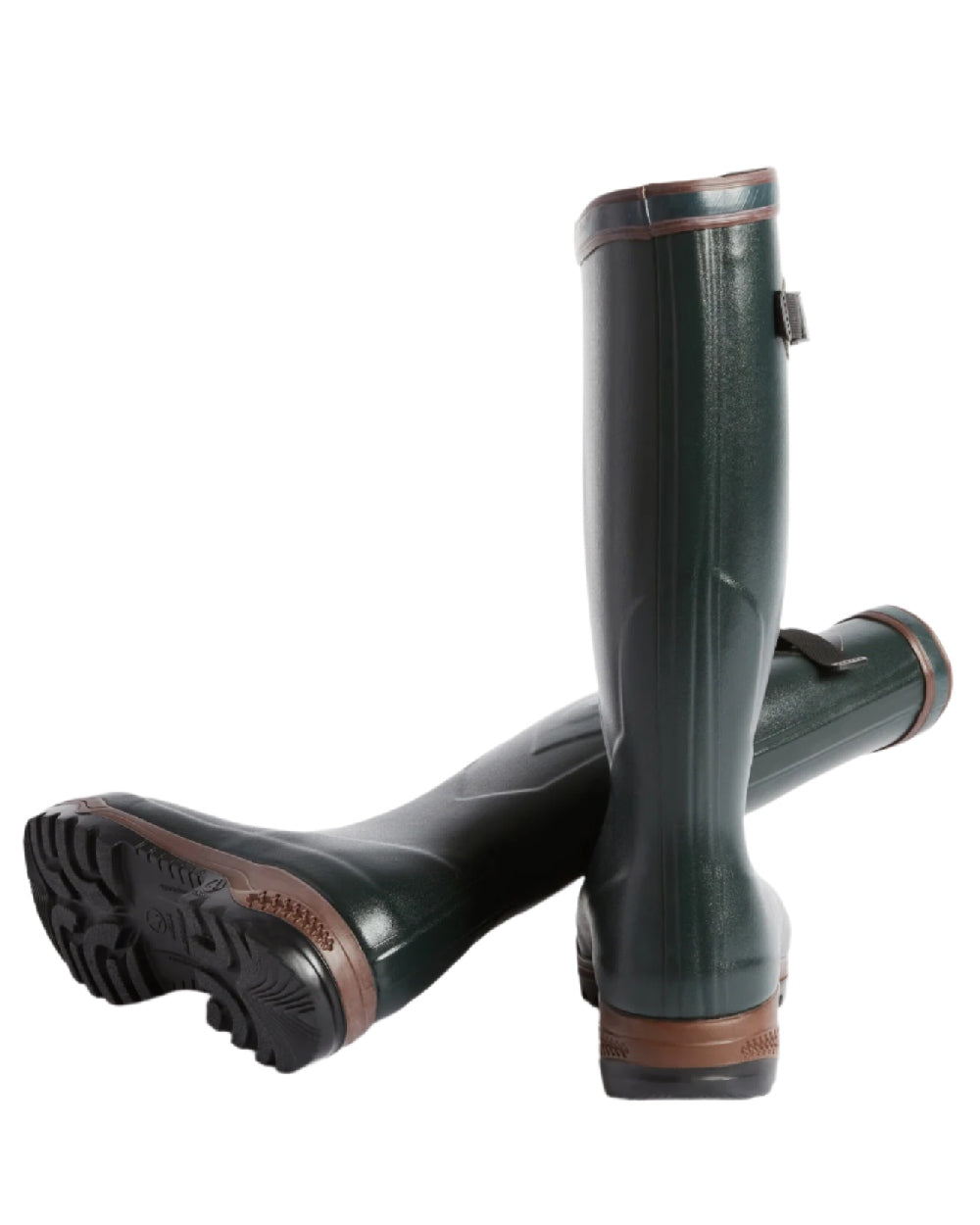 Bronze coloured Aigle Parcours 2 ISO Wellington Boots on white background #colour_bronze