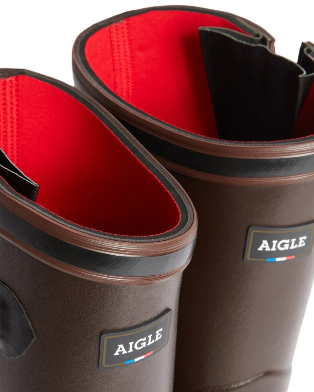 Brun coloured Aigle Parcours 2 ISO Wellington Boots on white background #colour_brun