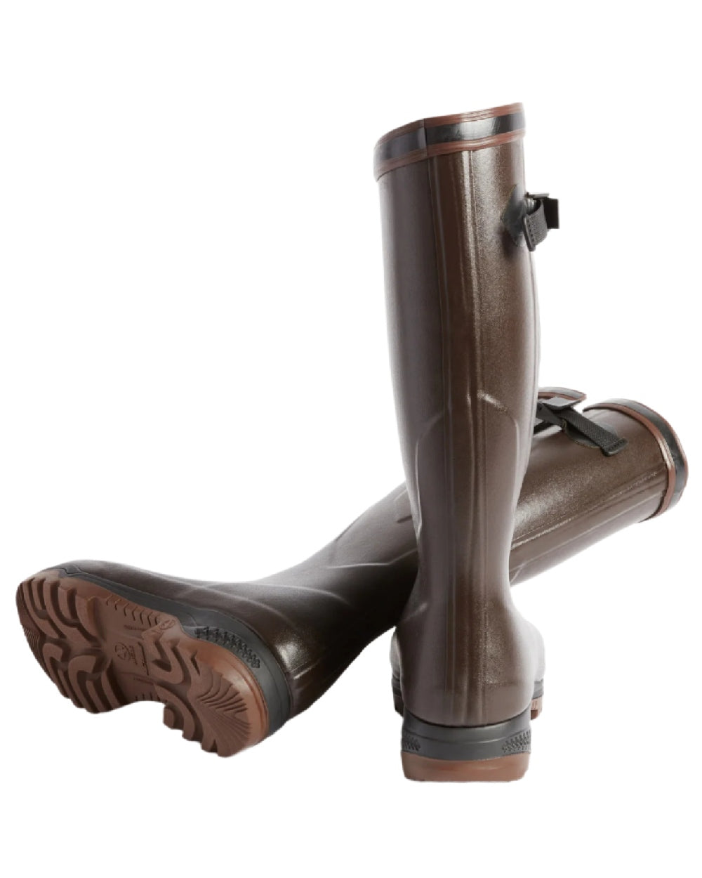 Brun coloured Aigle Parcours 2 ISO Wellington Boots on white background #colour_brun