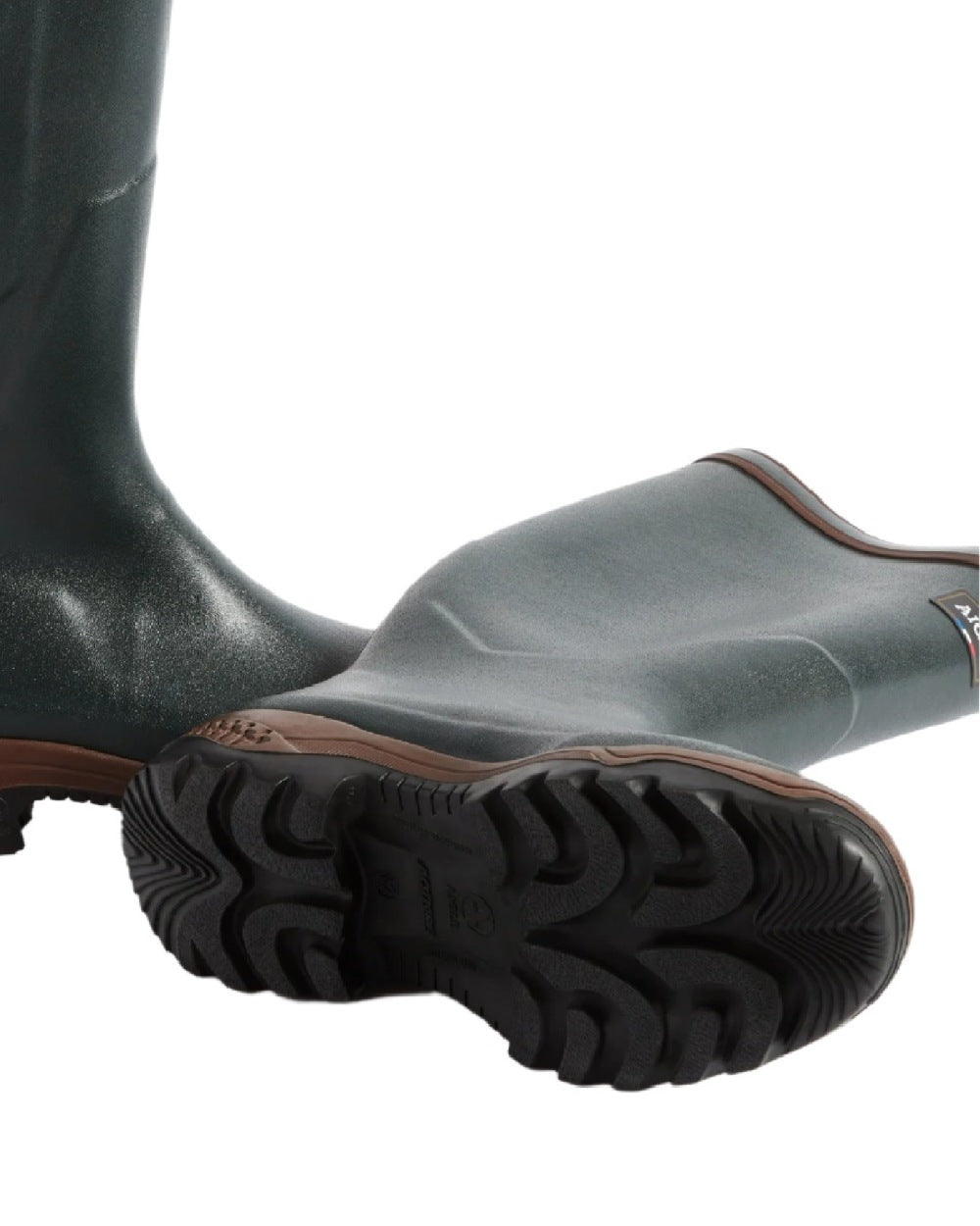 Bronze coloured Aigle Parcours 2 Wellington Boots on white background #colour_bronze