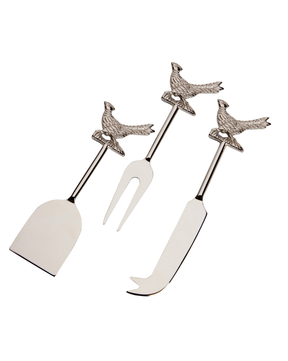 Bisley 3 Piece Stainless Steel Cheese Set on white background #style_pheasant