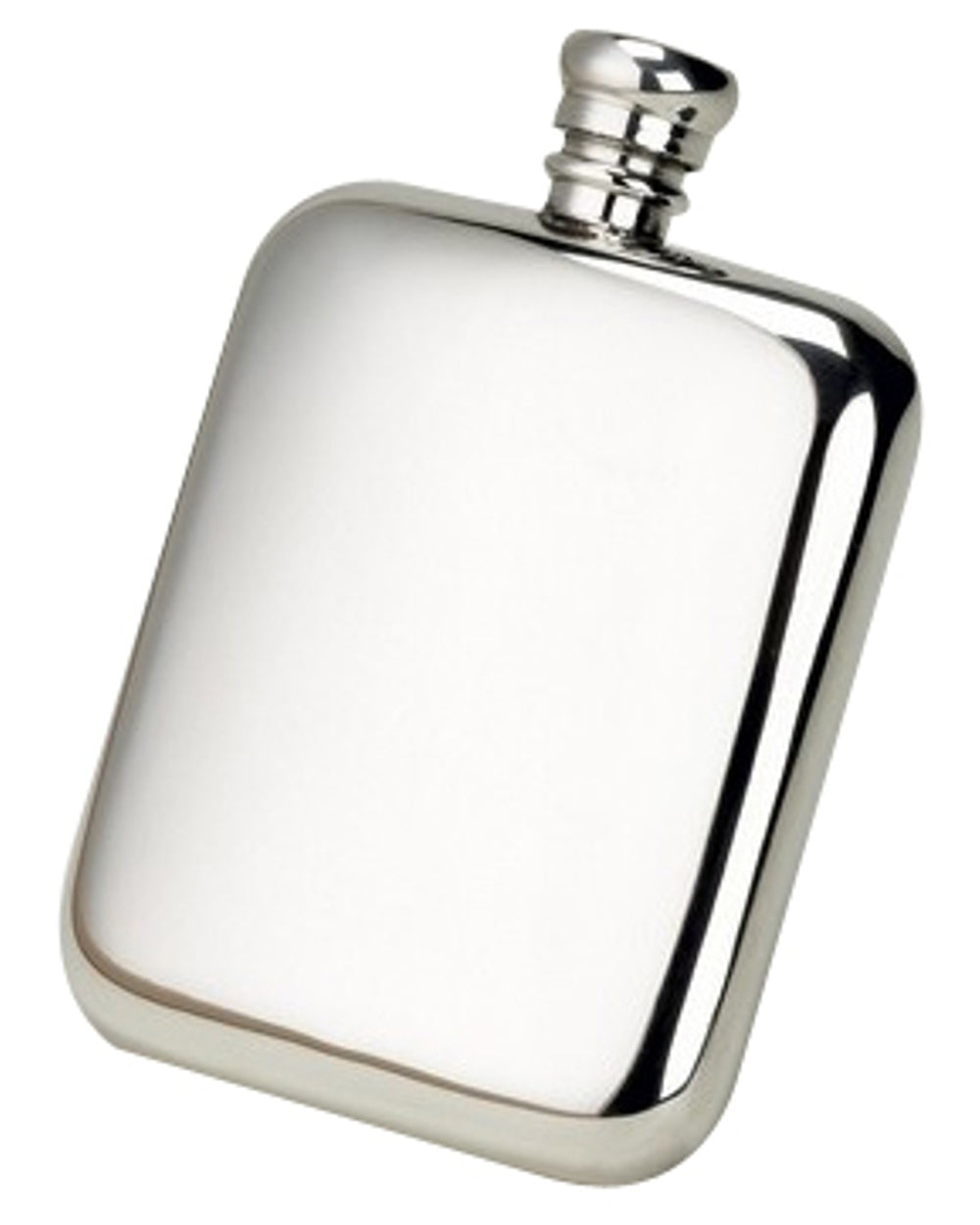 Bisley 6oz Kidney Pewter Flask in Presentation Box On White Background