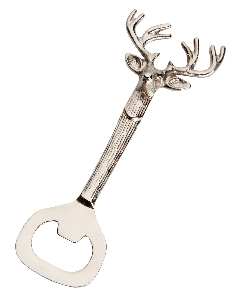 Stag Style Bisley Bottle Opener Stainless Steel on white background #style_stag