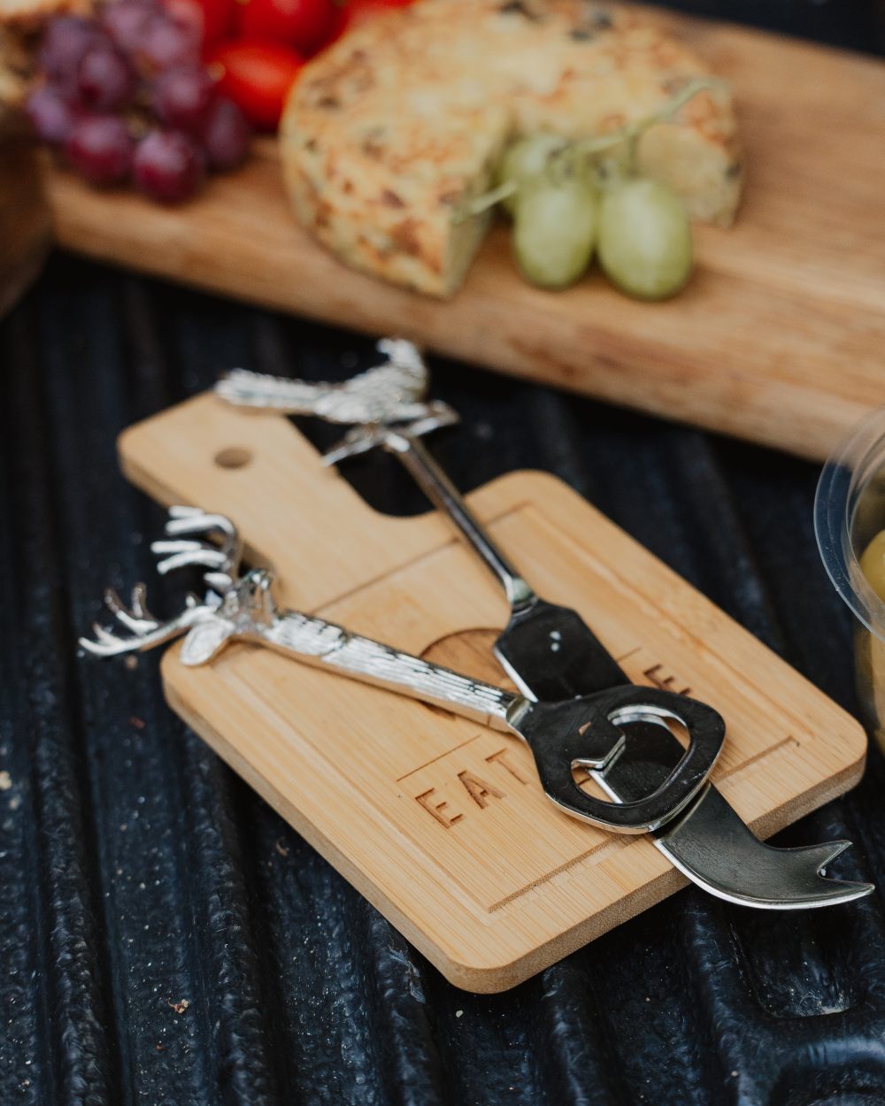 Stag Style Bisley Bottle Opener Stainless Steel on table background #style_stag