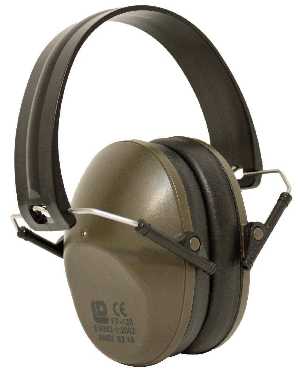 Green Coloured Bisley Compact Hearing Protection on white background #colour_green