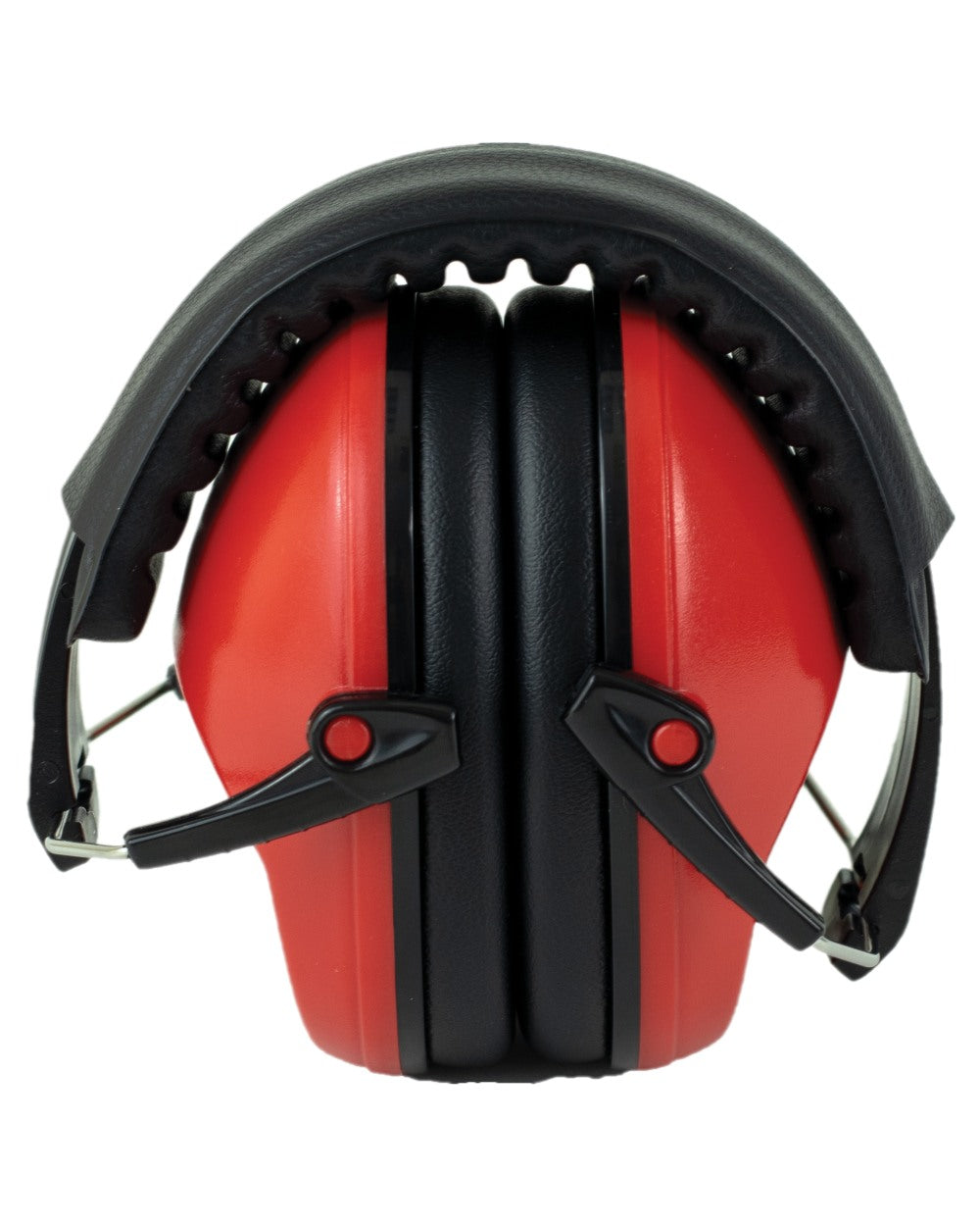Red Coloured Bisley Compact Hearing Protection on white background #colour_red