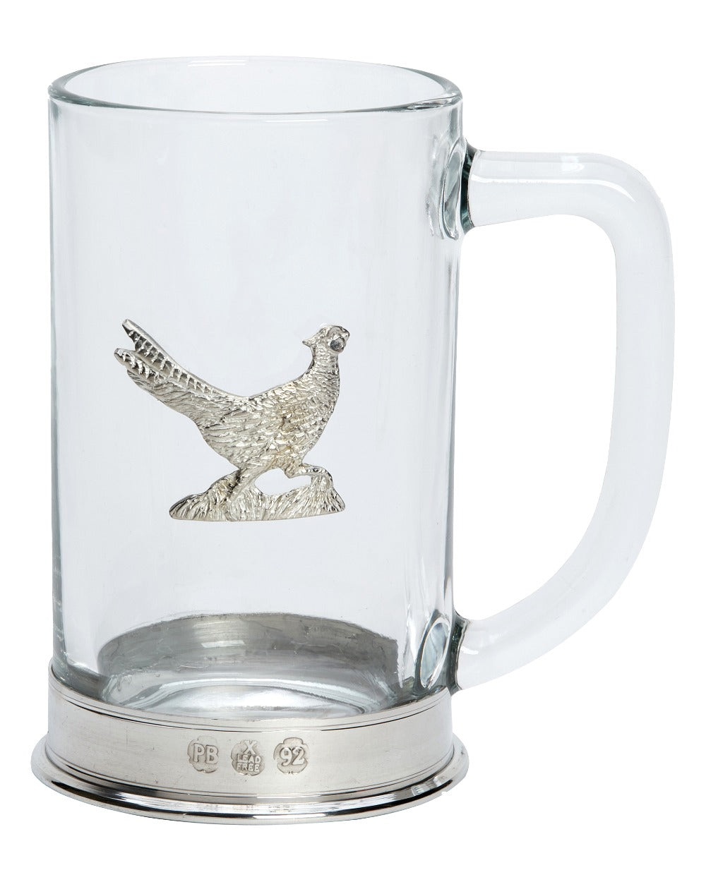 Walking Pheasant styled Bisley Glass Tankard on white background #style_walking-pheasant