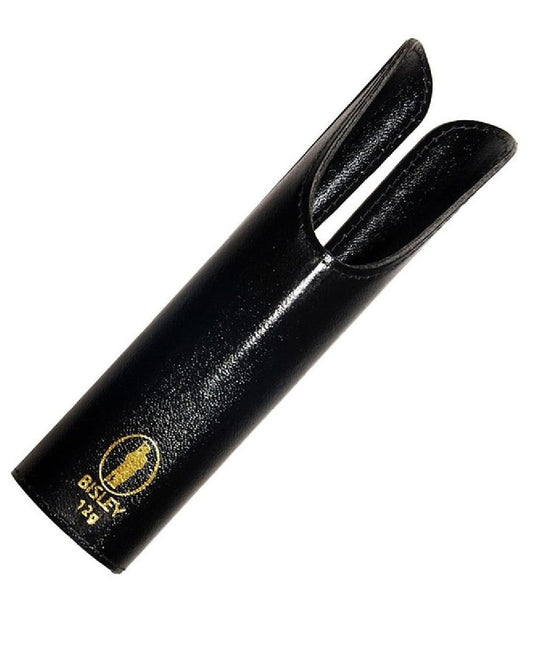 Black Coloured Bisley Leather Hand Guards on white background #colour_black