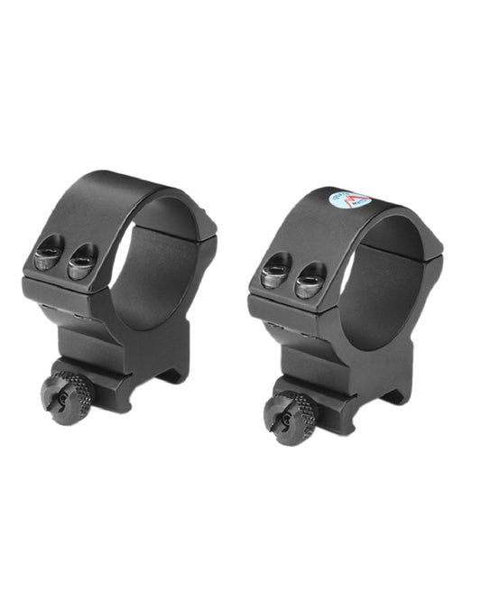 Black Coloured Bisley Mounts Two Piece Weaver for 34mm Tubes on white background #colour_black