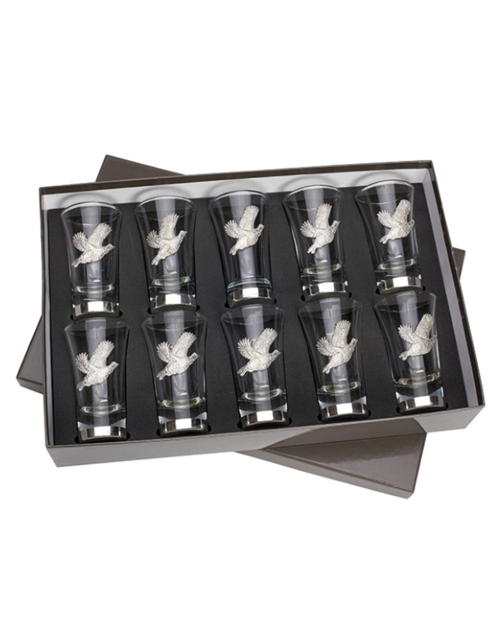 Bisley Partridge Set Of 10 Numbered Shot Glasses #style_partridge