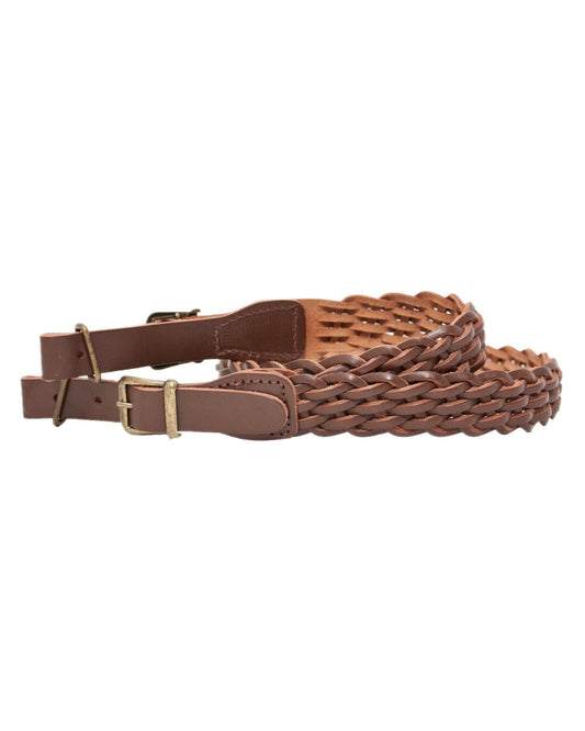 Bisley Plaited Sling Brown Leather On White Background