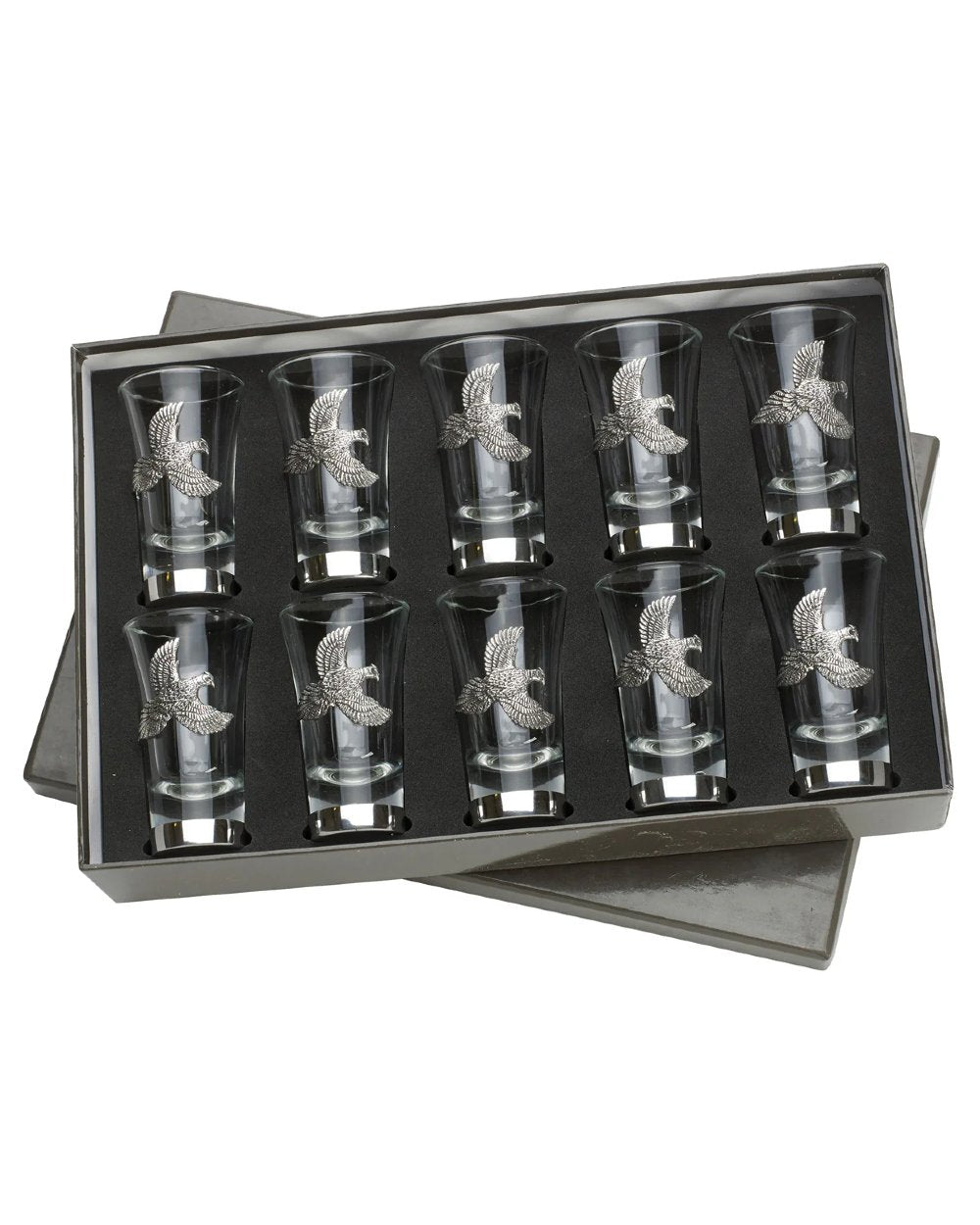 Bisley Position Finder Numbered Pheasant Shot Glass Set on white background #style_pheasant