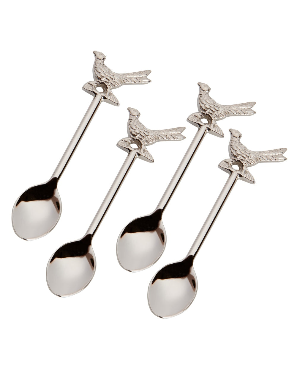 Pheasant coloured Bisley Stainless Steel 4 piece Teaspoons on white background #style_pheasant