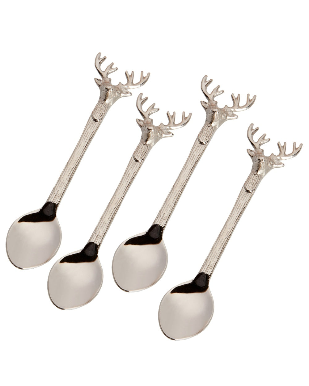 Stag coloured Bisley Stainless Steel 4 piece Teaspoons on white background #style_stag