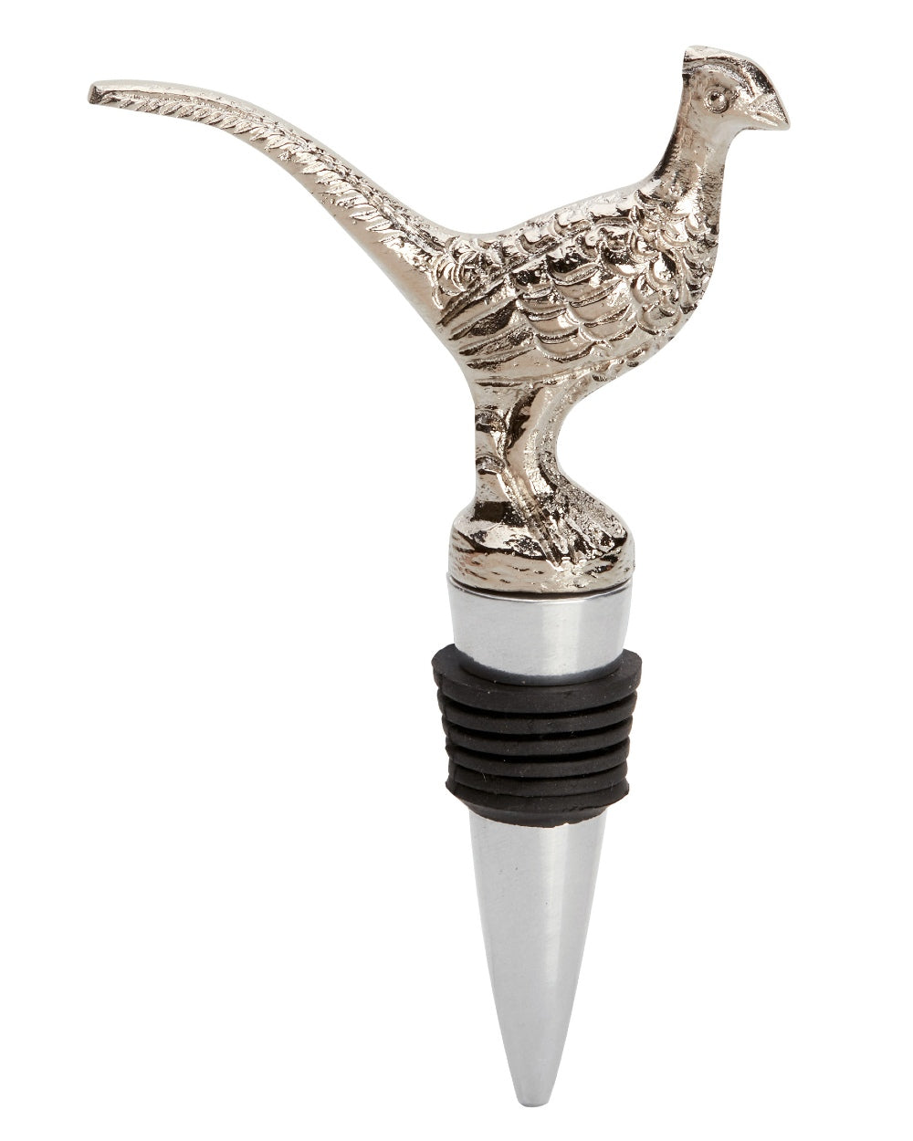 Bisley Stainless Steel Bottle Stopper on white background #style_pheasant