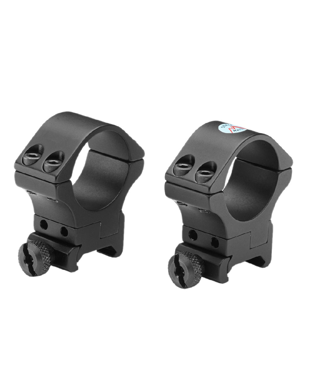 Bisley Two Piece High Weaver/Picatinny 30mm Adjustable Mounts On White Background