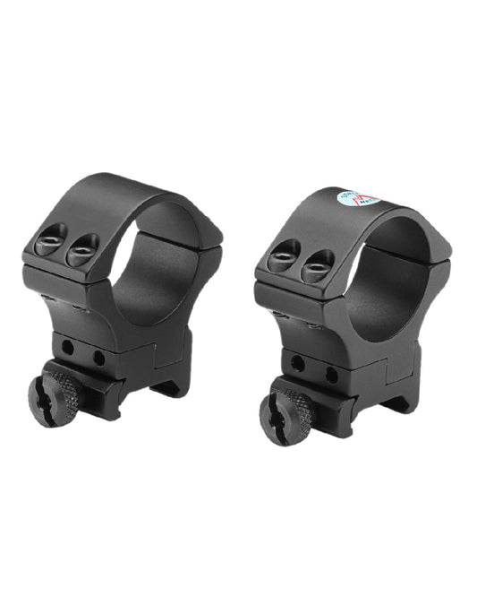 Bisley Two Piece High Weaver/Picatinny 30mm Adjustable Mounts On White Background