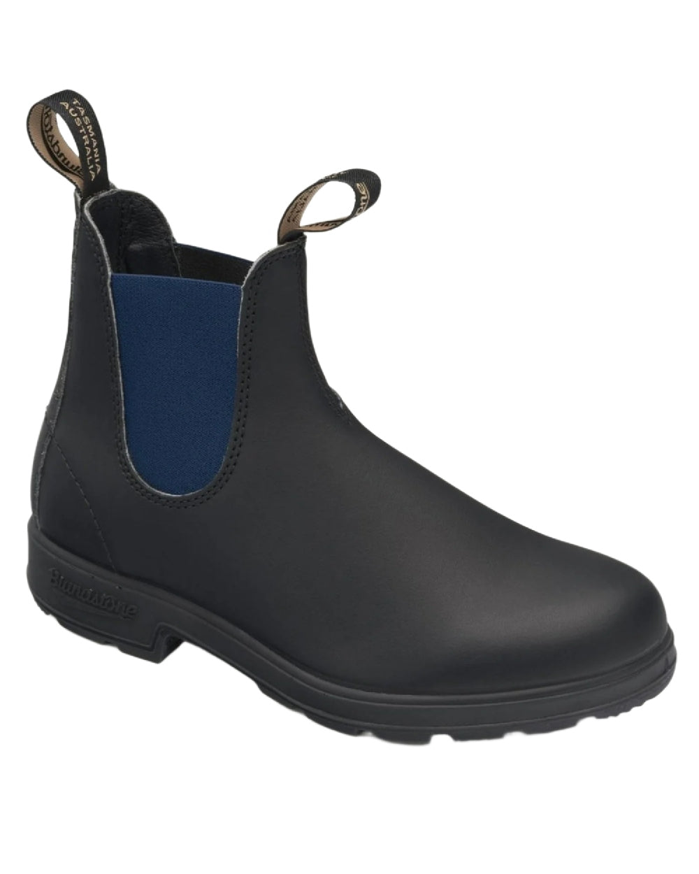Black Navy coloured Blundstone 1917 Boots Black with Navy Elastic on white background #colour_black-navy