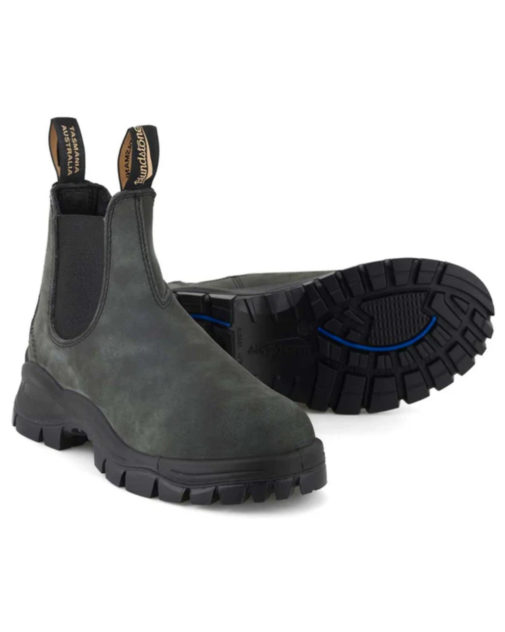 Rustic Black coloured Blundstone 2238 Leather Chelsea Boots on white background #colour_rustic-black