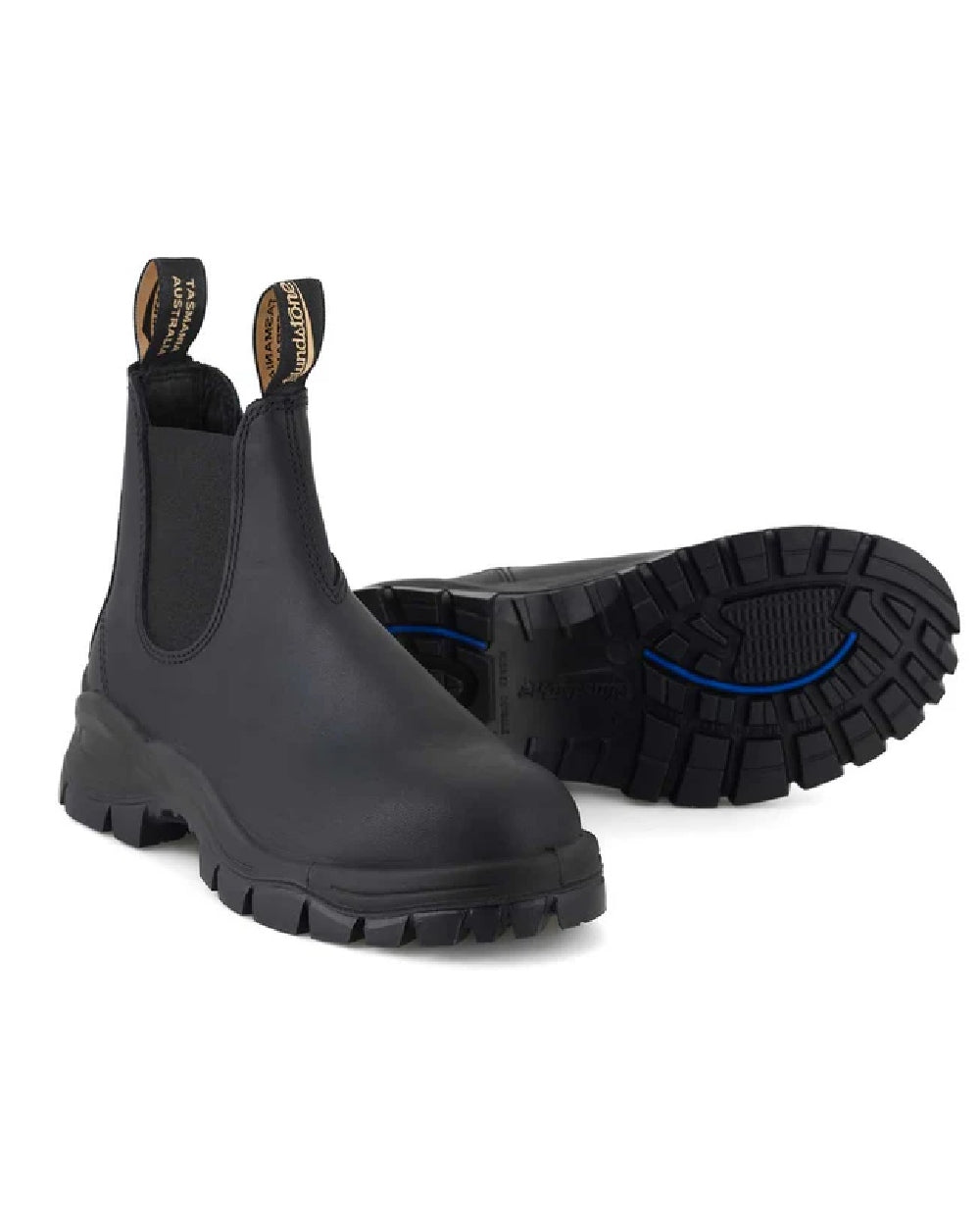 Black coloured Blundstone 2240 Black Leather Chelsea Boots on white background #colour_black