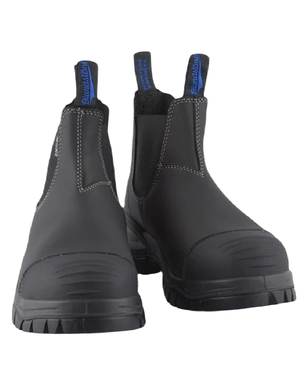 Black coloured Blundstone 910 Black Platinum Safety Boots on white background #colour_black