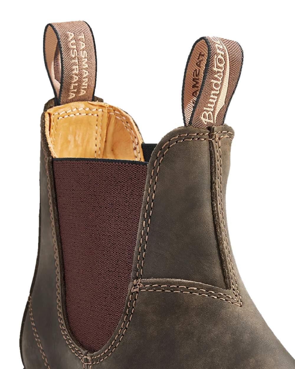 Rustic Brown coloured Blundstone Classic 585 Chelsea Boots on white background #colour_rustic-brown