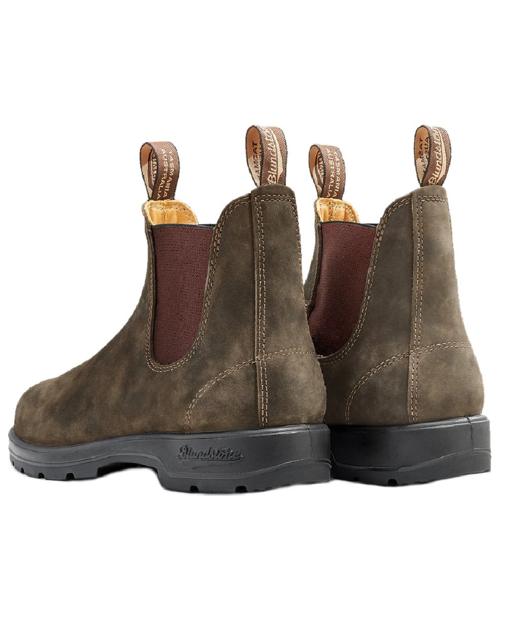 Rustic Brown coloured Blundstone Classic 585 Chelsea Boots on white background #colour_rustic-brown