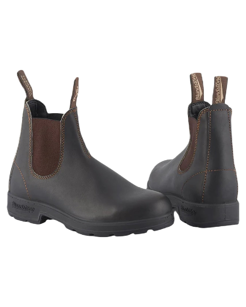 Stout Brown coloured Blundstone Original 500 Chelsea Boots on white background #colour_stout-brown