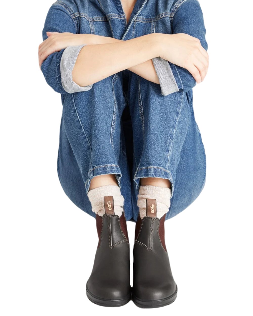 Stout Brown coloured Blundstone Original 500 Chelsea Boots on white background #colour_stout-brown