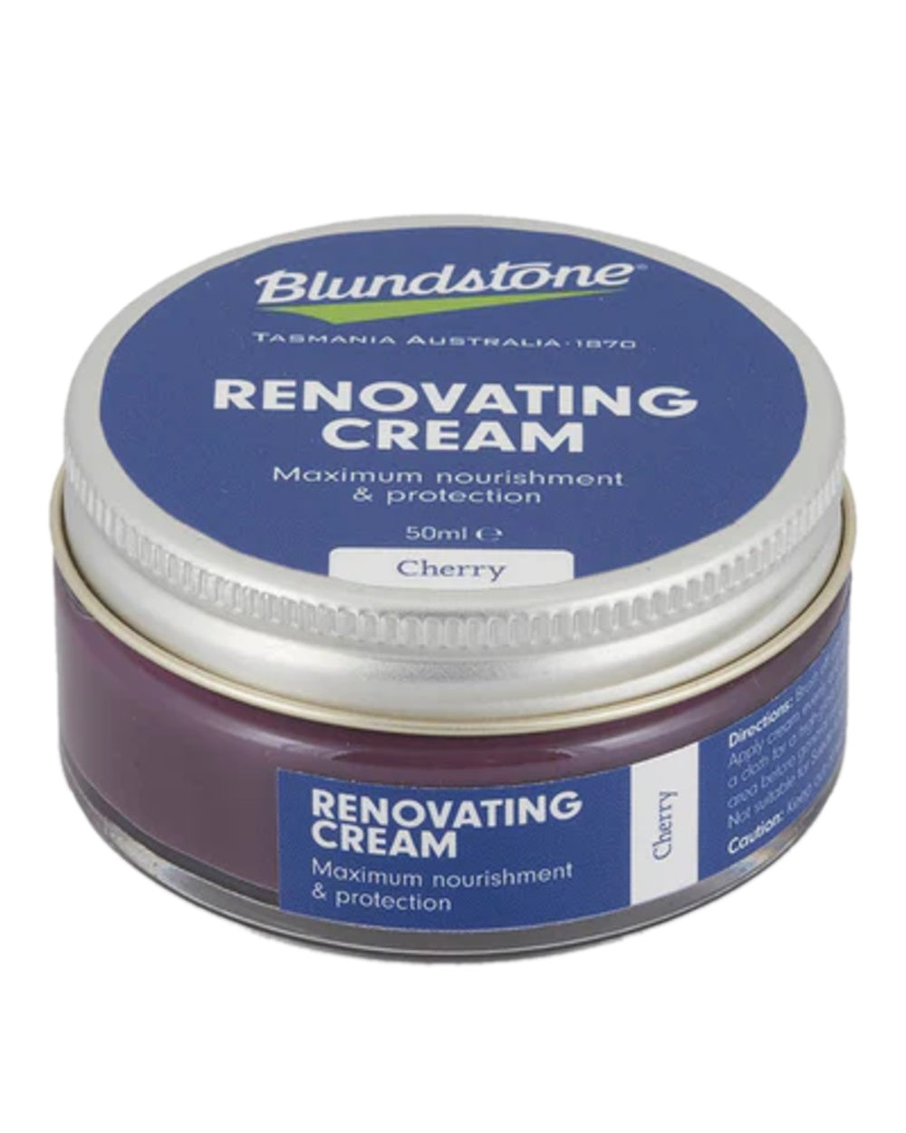 Cherry Coloured Blundstone Renovating Cream on white background #colour_cherry