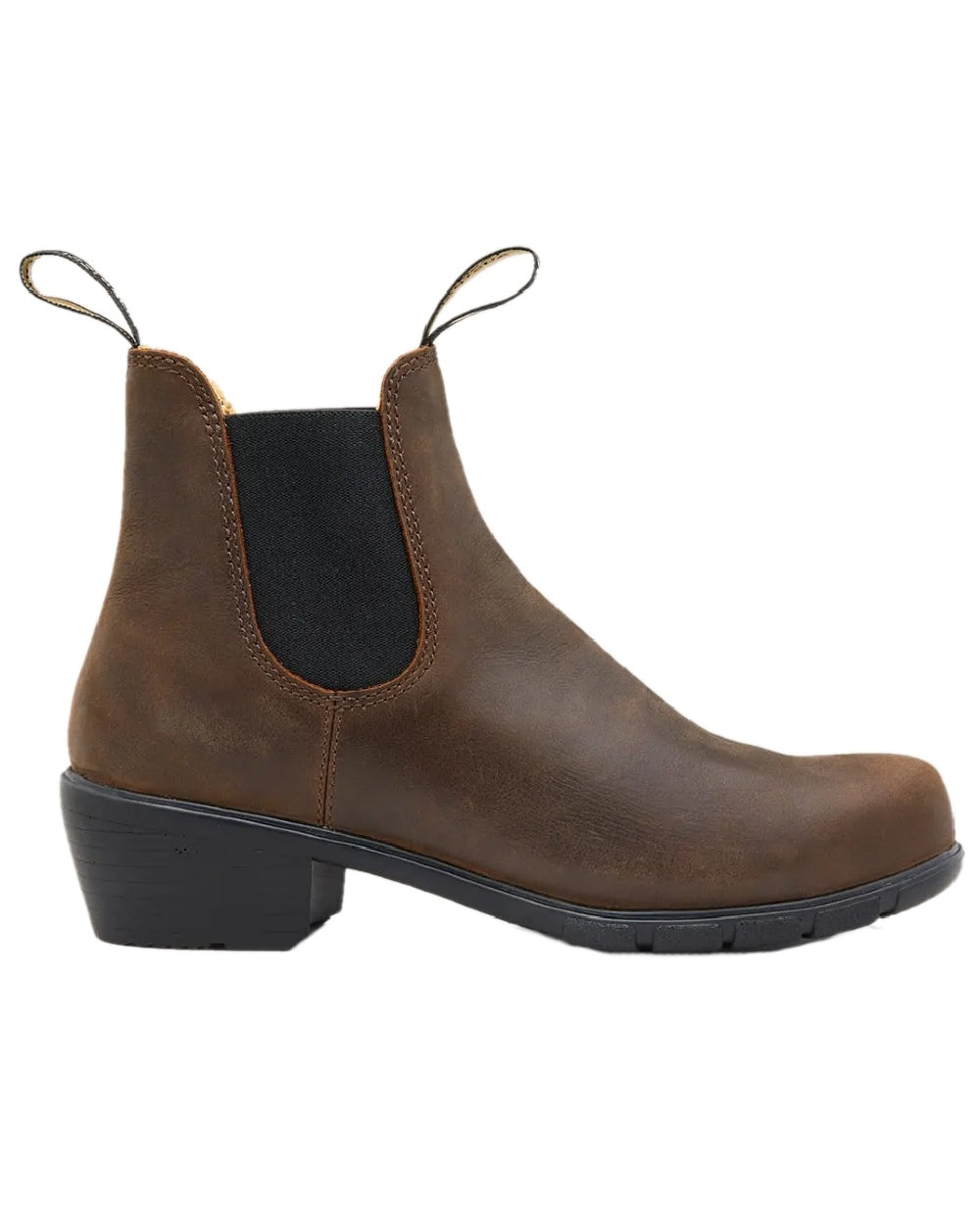 Antique Brown coloured Blundstone Womens 1673 Chelsea Boots on white background #colour_antique-brown