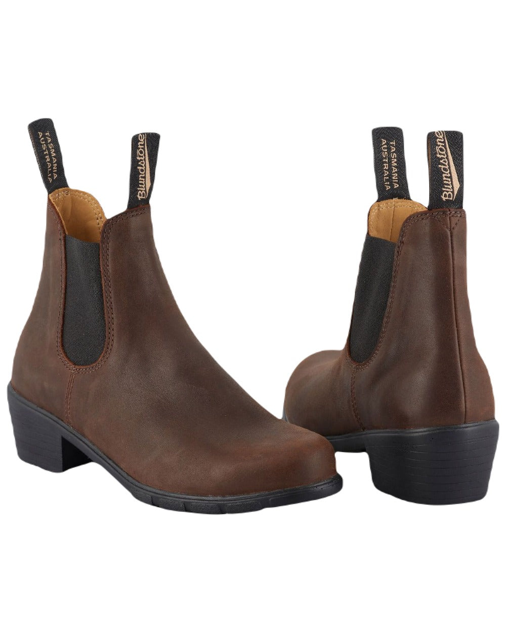 Antique Brown coloured Blundstone Womens 1673 Chelsea Boots on white background #colour_antique-brown
