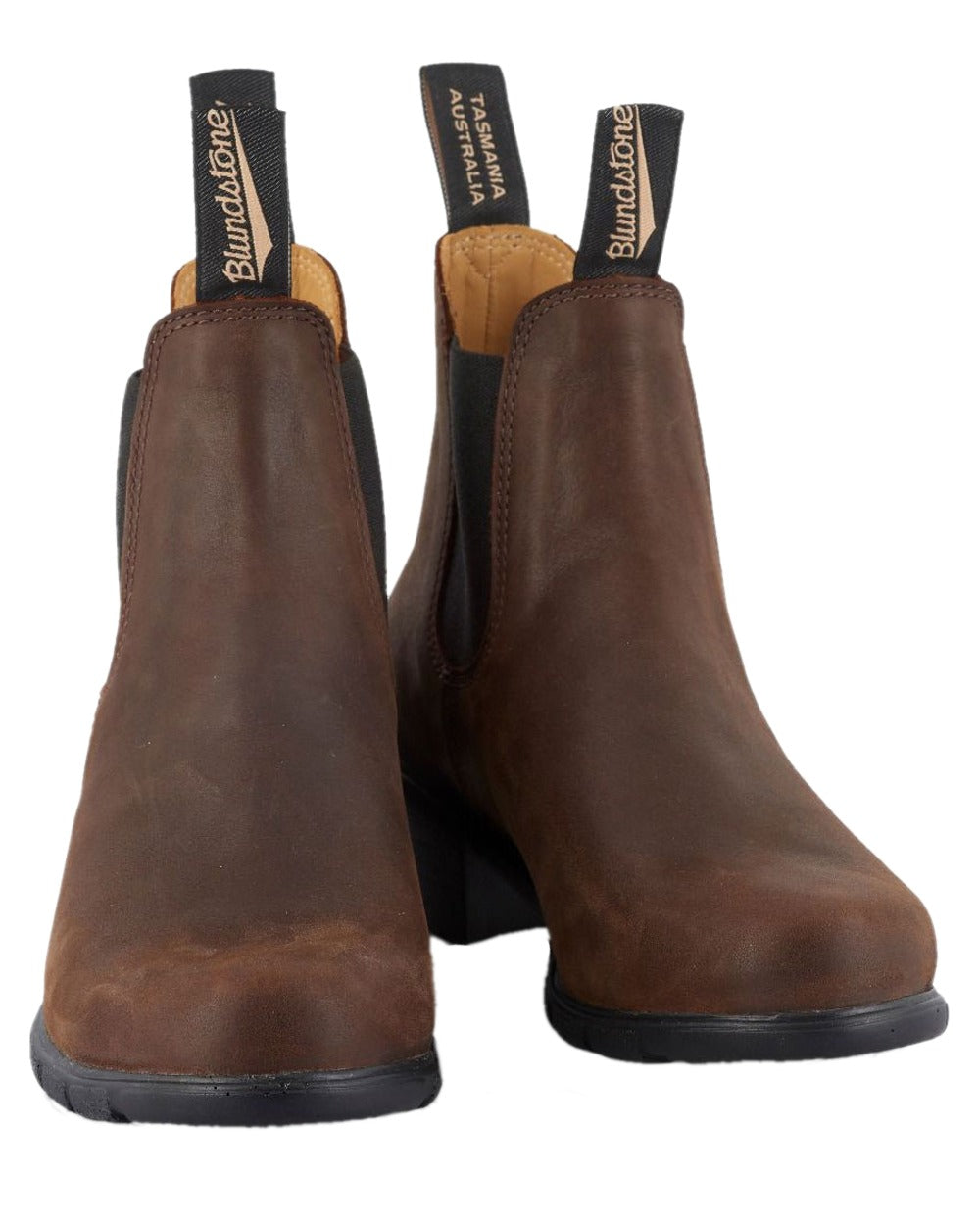 Antique Brown coloured Blundstone Womens 1673 Chelsea Boots on white background #colour_antique-brown