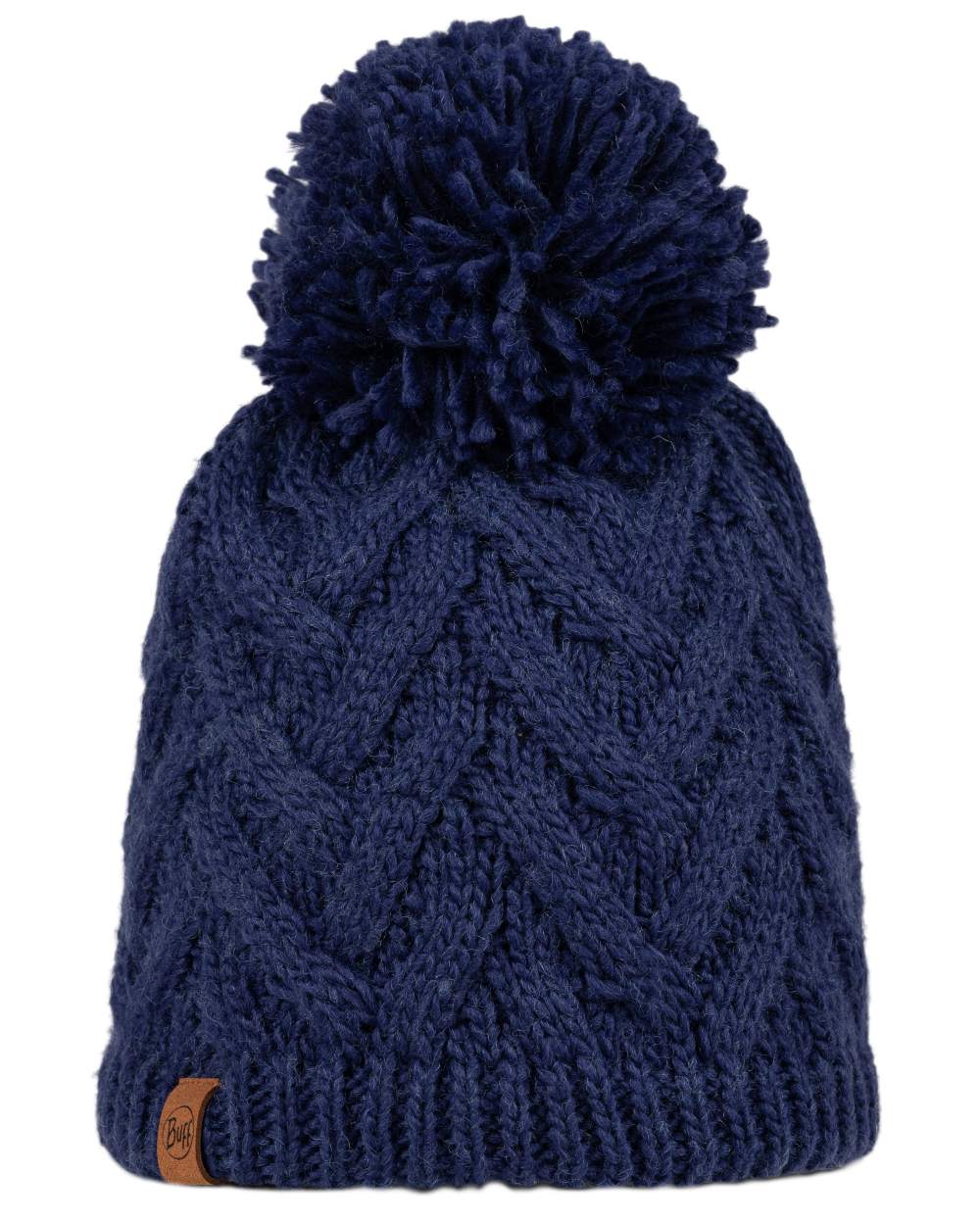 Midnight Coloured Buff Caryn Knitted Fleece Beanie on white background #colour_midnight