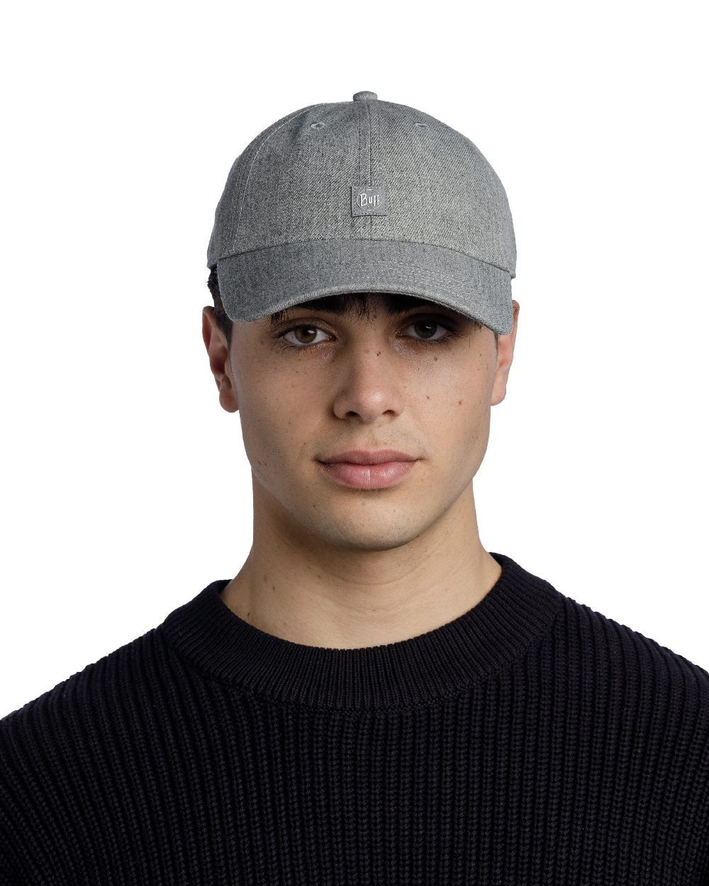 Heather Grey Coloured Buff Chill Baseball Cap on white background #colour_heather-grey