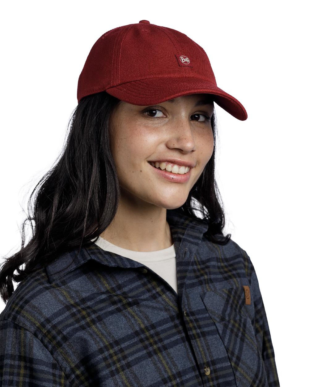 Maroon Coloured Buff Chill Baseball Cap on white background #colour_maroon