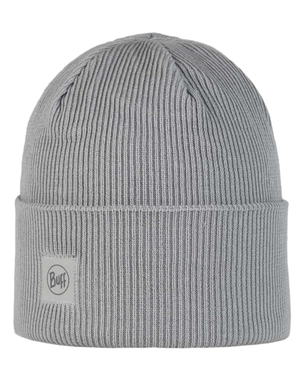 Solid Light Grey Coloured Buff CrossKnit Beanie on white background #colour_solid-light-grey