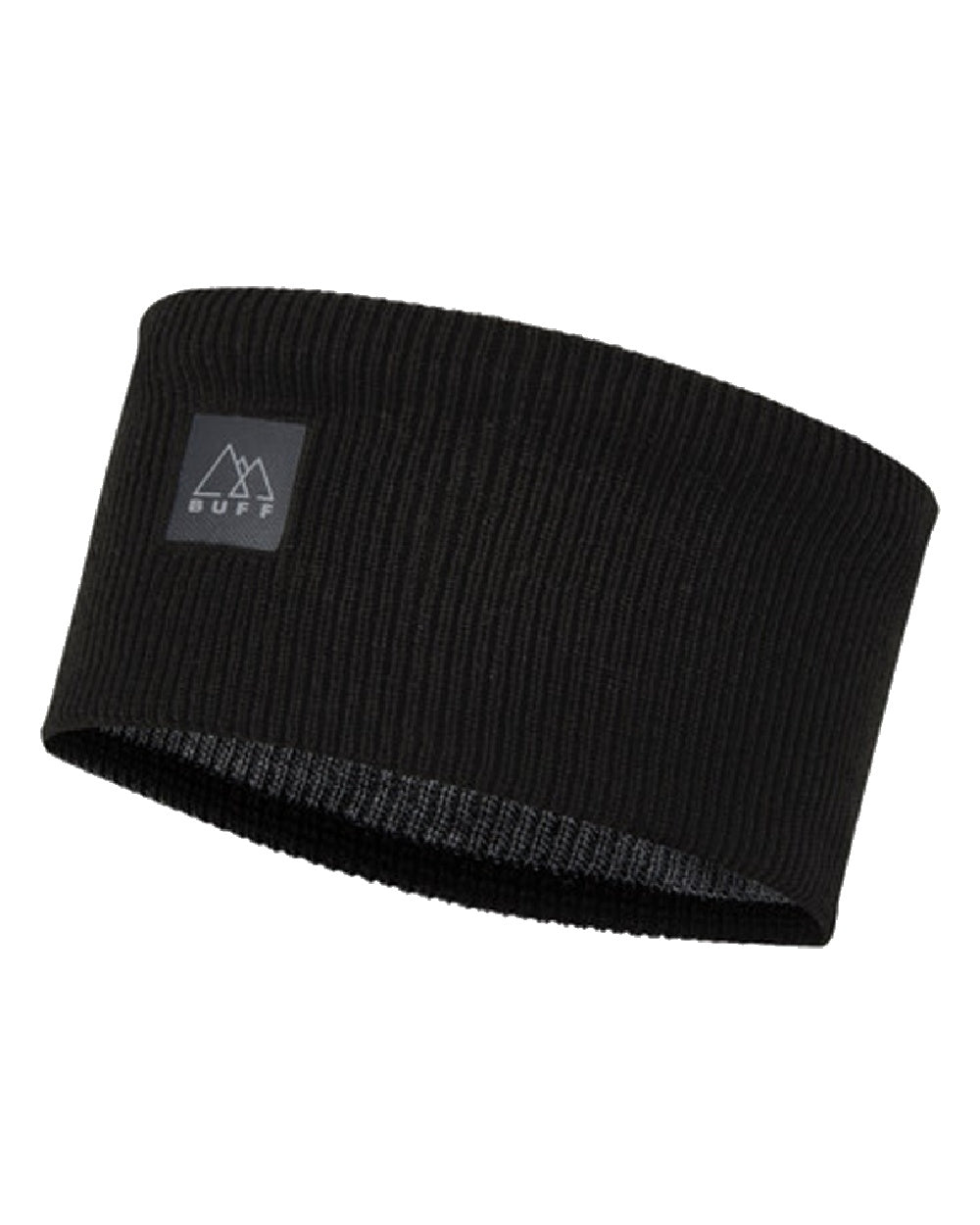 Black Coloured Buff CrossKnit Headband on white background #colour_black