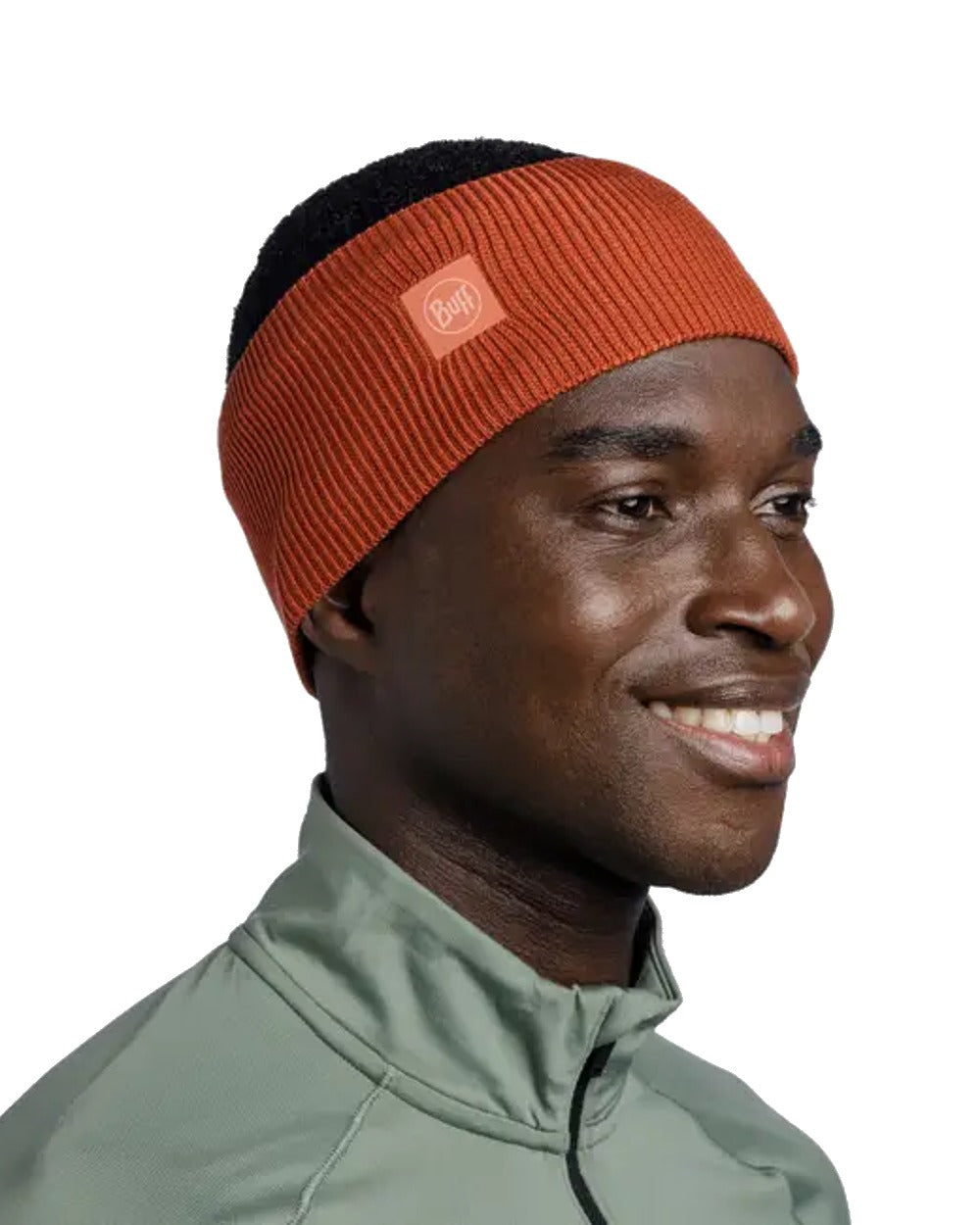 Cinnamon Coloured Buff CrossKnit Headband on white background #colour_cinnamon