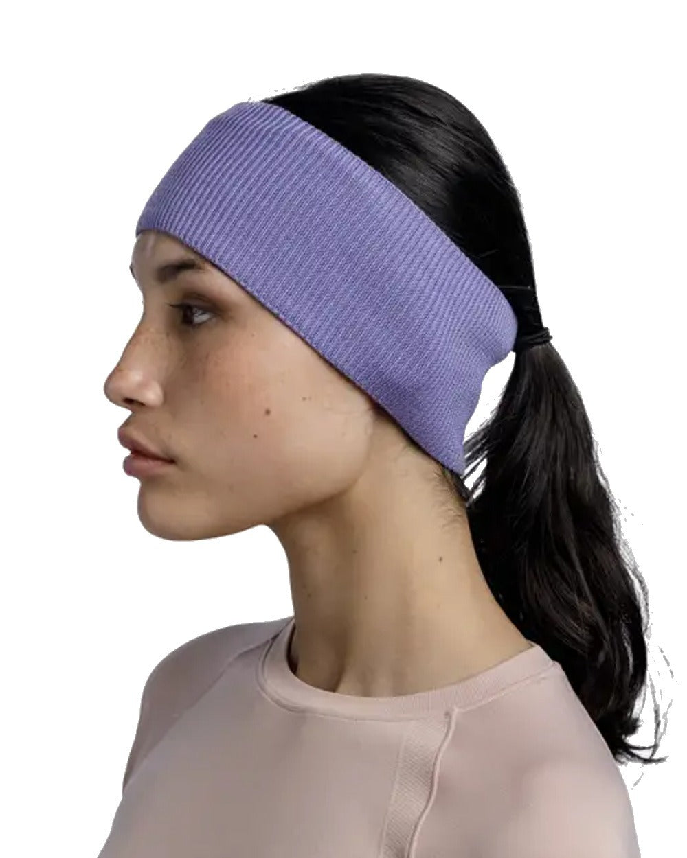 Iris Coloured Buff CrossKnit Headband on white background #colour_iris