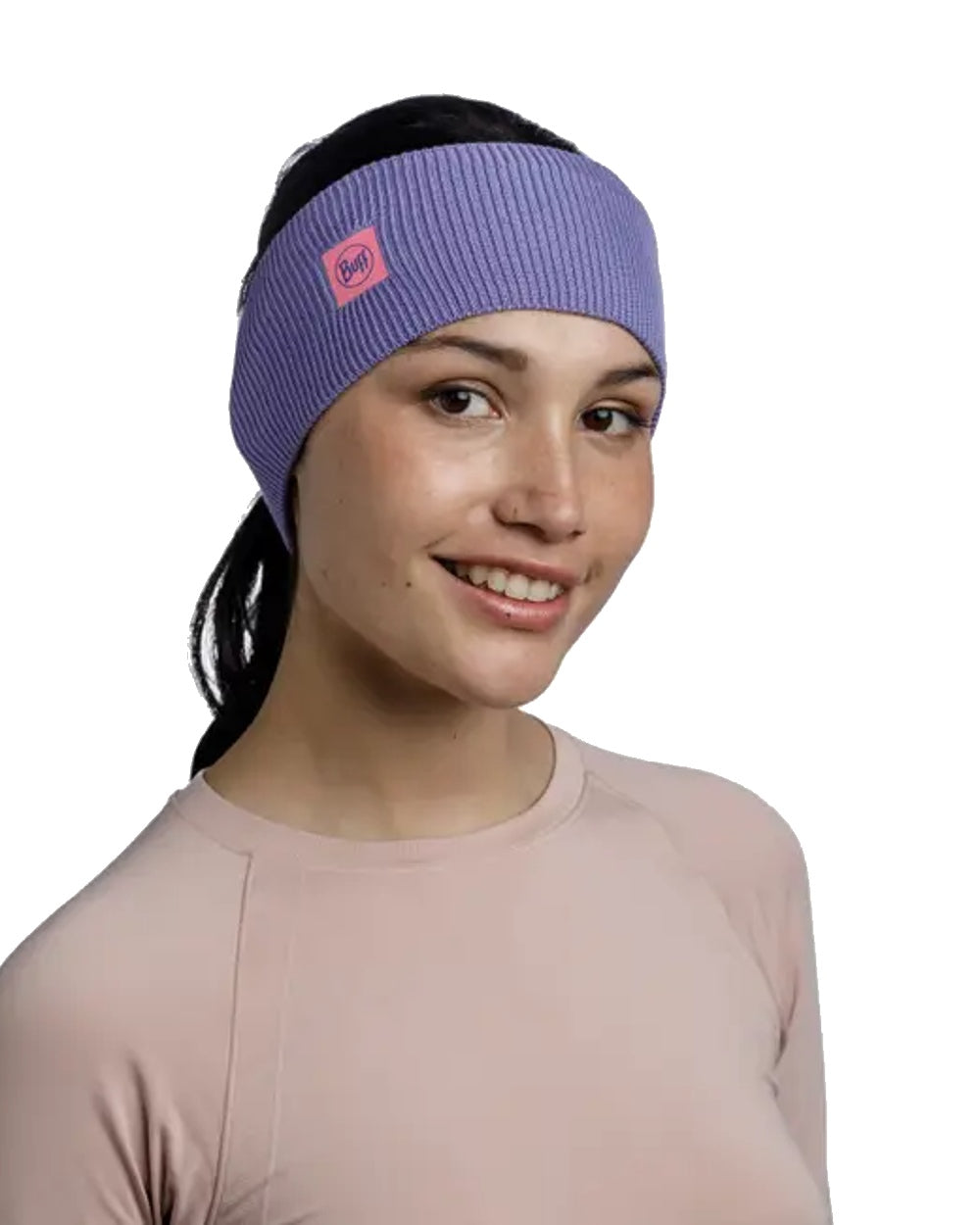 Iris Coloured Buff CrossKnit Headband on white background #colour_iris