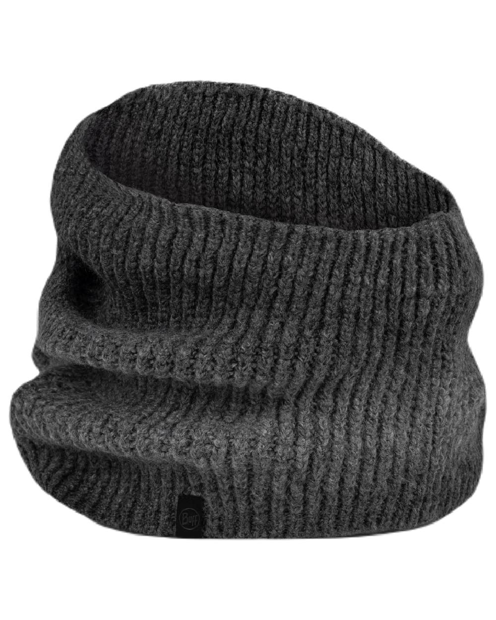 Graphite coloured Buff Datma Knitted Neckwarmer on white background #colour_graphite