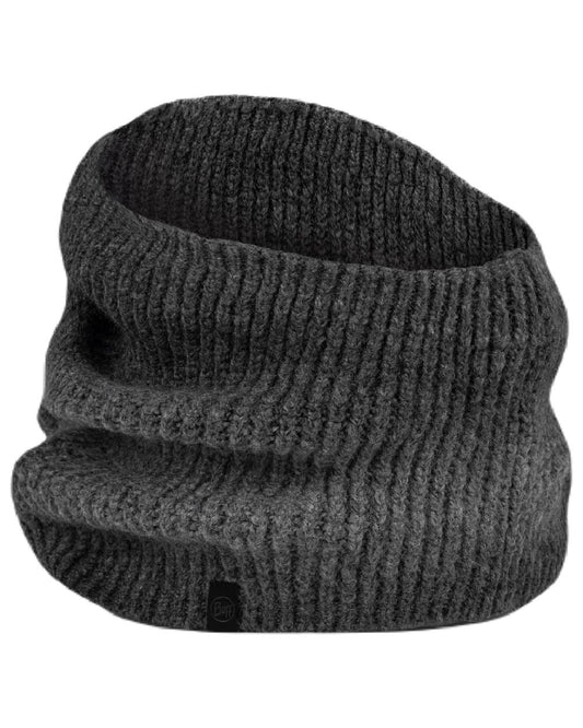 Graphite coloured Buff Datma Knitted Neckwarmer on white background #colour_graphite