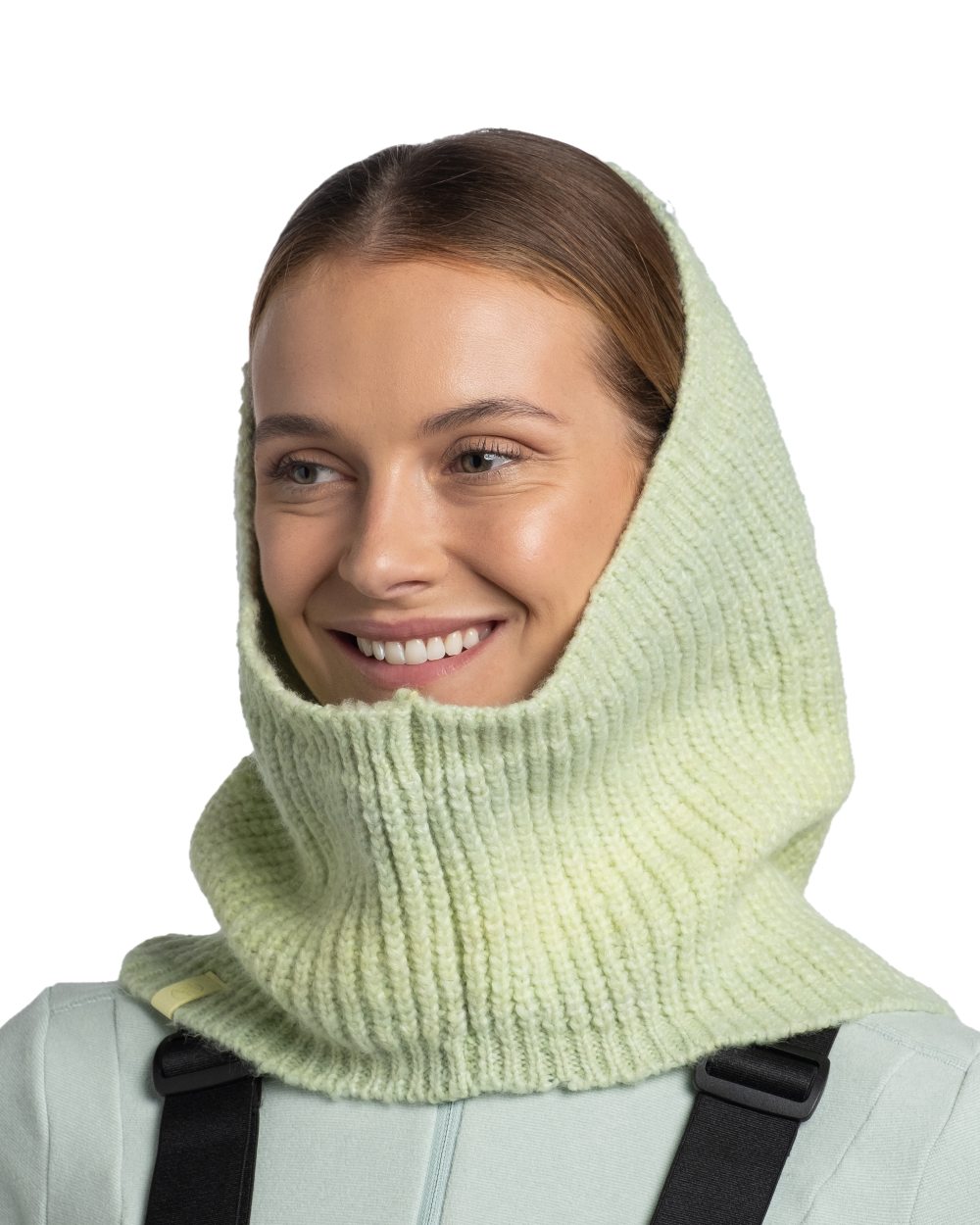 Opaline coloured Buff Datma Knitted Neckwarmer on white background #colour_opaline