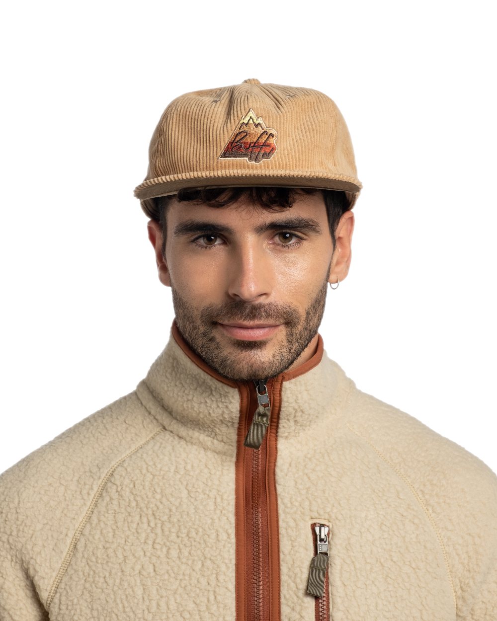 Peanut Coloured Buff Dister Chill Trucker Cap on white background #colour_peanut